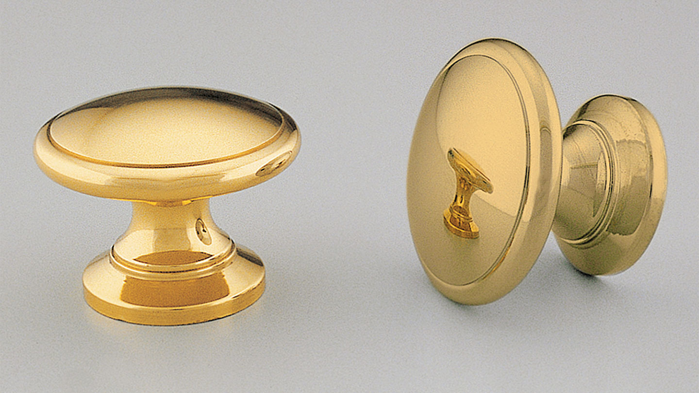 BK44 CONVEX BRASS CONVEX round knob grooved shallow rounded top : Kethy